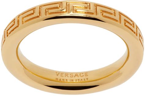 versace gold engraved greek key ring|Engraved Greek Key Ring Gold .